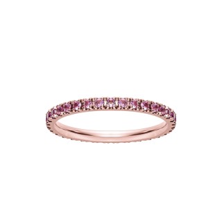 Pierścionek z różowego złota 0,750 z różowymi szafirami