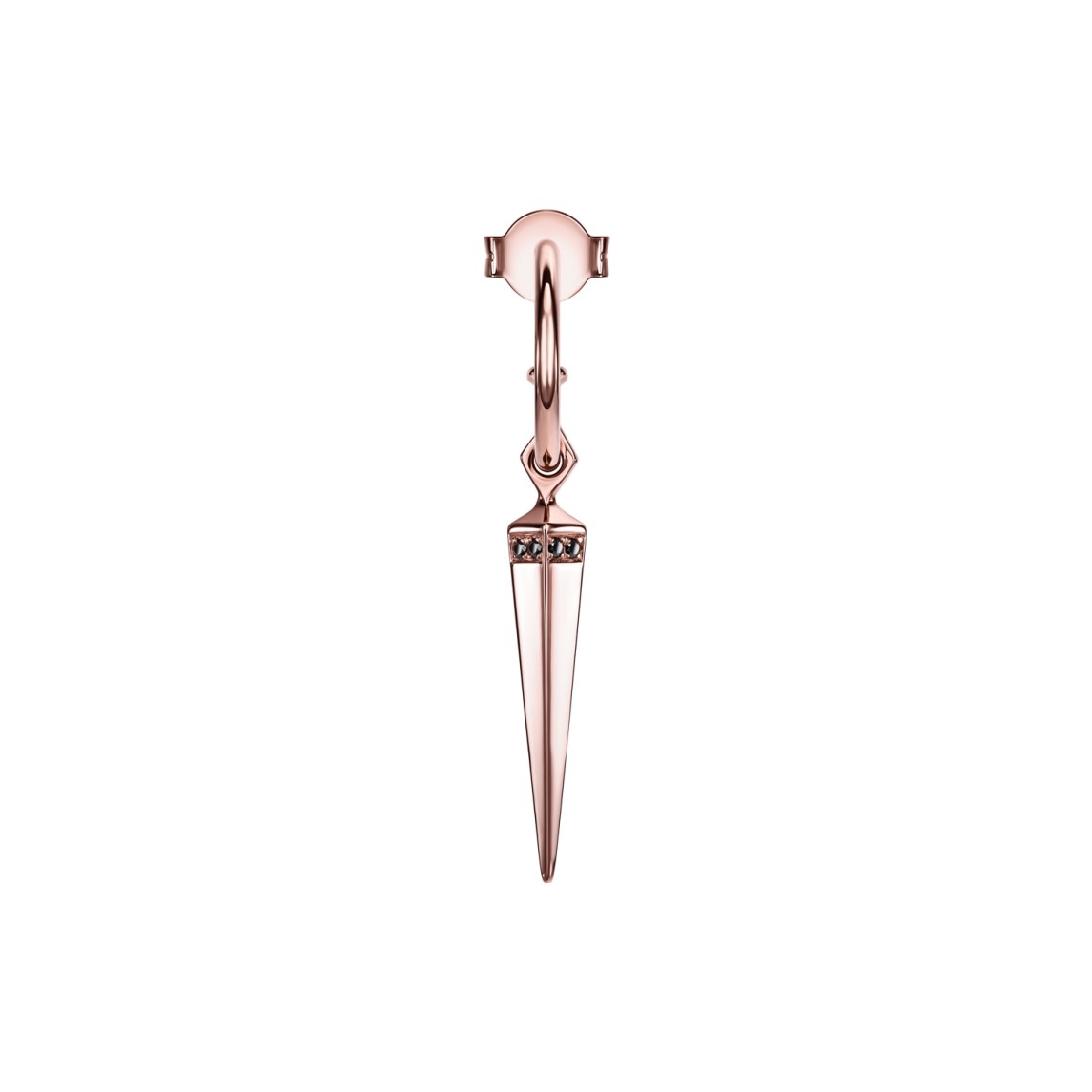 Rose Gold Earring With Black Diamonds