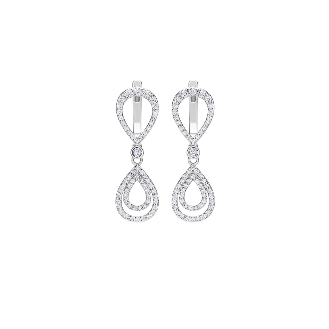 White Gold Earrings With Diamonds