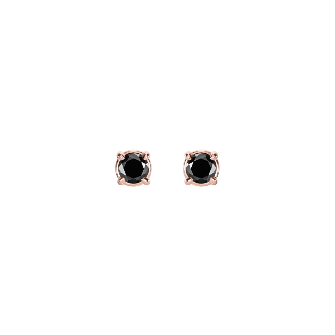 Rose Gold Earrings With Black Diamonds