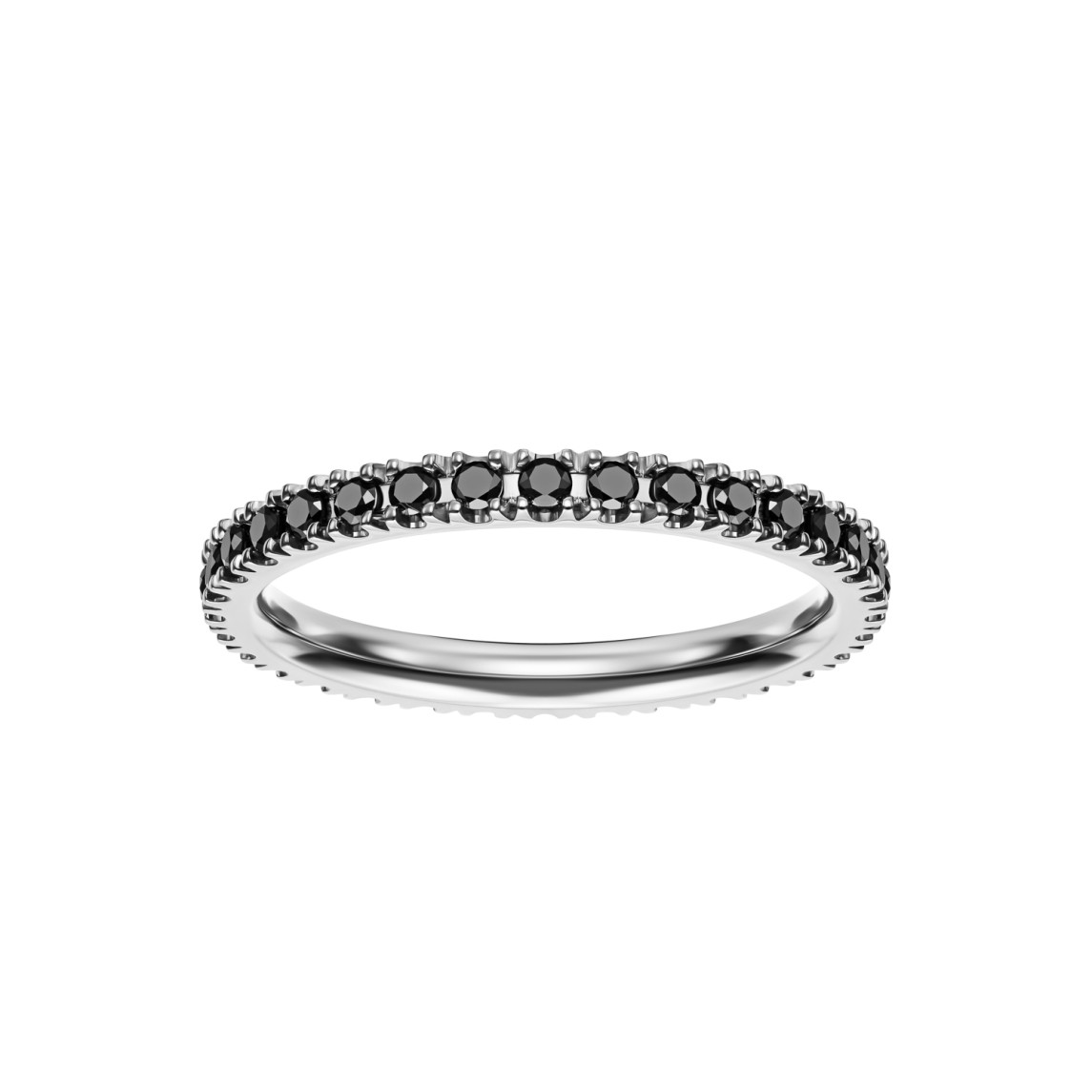 White Gold Ring With Black Diamonds