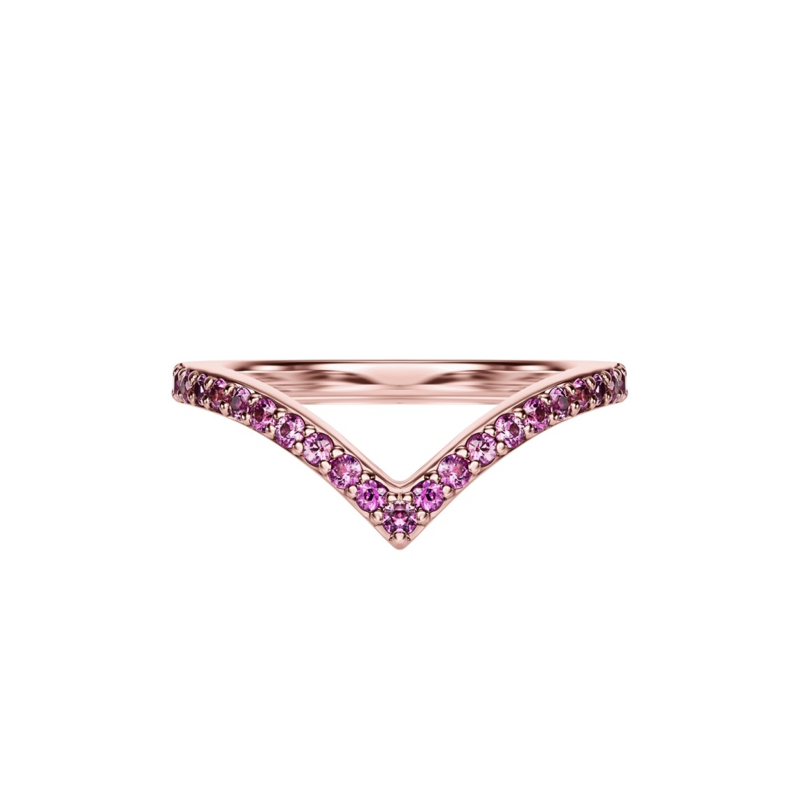 Rose Gold Ring With Pink Sapphires