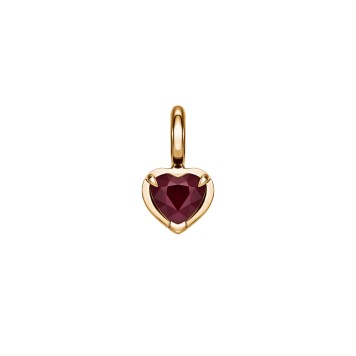 Yellow Gold Heart Pendant With Ruby