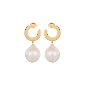 Yellow Gold Earrings With Freshwater Pearls