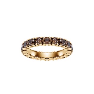 Yellow Gold Band Ring With Fancy Brown Diamonds 