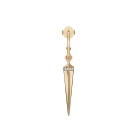 Yellow Gold Spike Earring With Diamonds