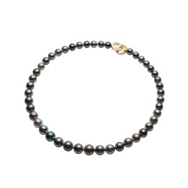 Tahitian Pearl Necklace In Yellow Gold