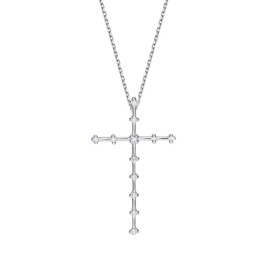 White Gold Cross Necklace With Diamonds