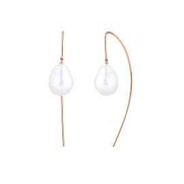 Rose Gold Earrings With Freshwater Pearls