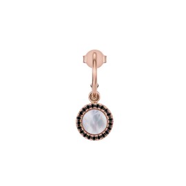 Rose Gold Earring With Black Diamonds And Mother Of Pearl