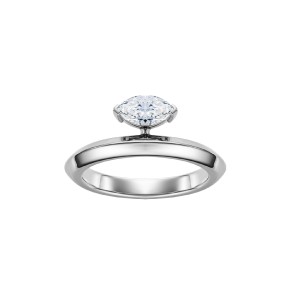 Ring in White Gold Marquise-Cut Diamond