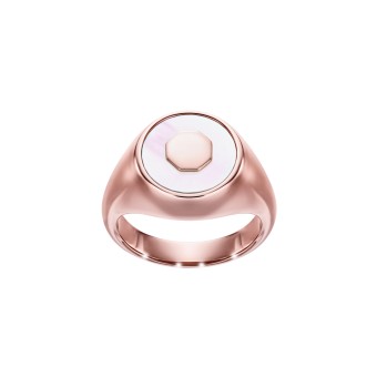 Rose Gold Signet Ring With Mother Of Pearl