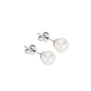 White Gold Earrings With Freshwater Pearls