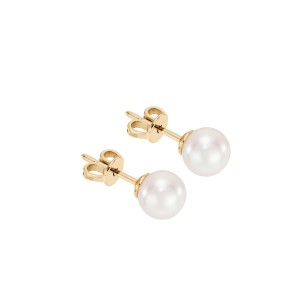 Yellow Gold Earrings With Freshwater Pearls