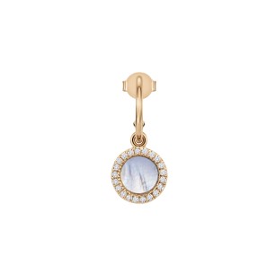 Yellow Gold Earring With Diamonds And Mother Of Pearl