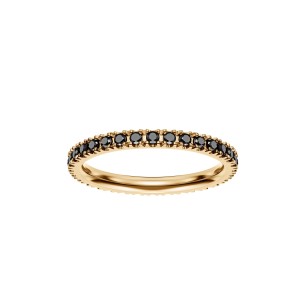 Yellow Gold Ring With Black Diamonds