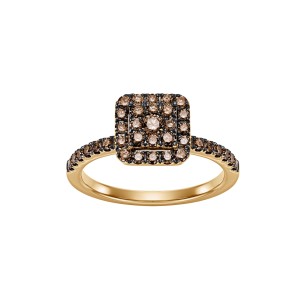 Yellow Gold Ring With Fancy Brown Diamonds 