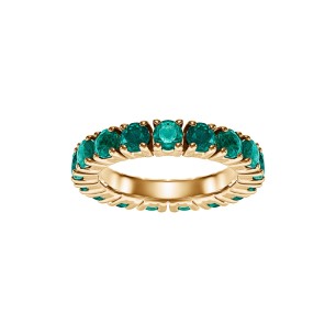 Yellow Gold Eternity Ring With Emeralds