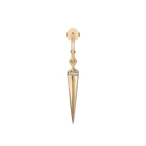 Yellow Gold Spike Earring With Diamonds