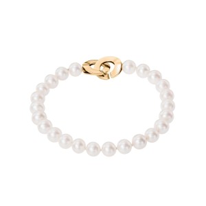 Freshwater Pearl Braclet In Yellow Gold