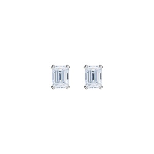 White Gold Earrings With Emerald-Cut Diamonds