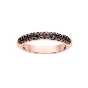 Rose Gold Ring With Black Diamonds