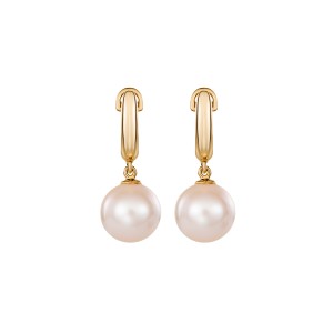 Yellow Gold Earrings With Pearls