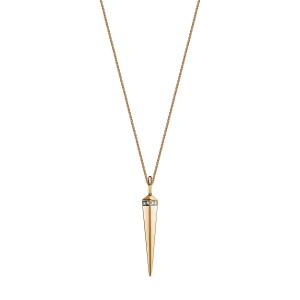 Yellow Gold Spike Necklace With Diamonds