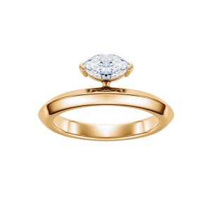 Ring in Yellow Gold Marquise-Cut Diamond