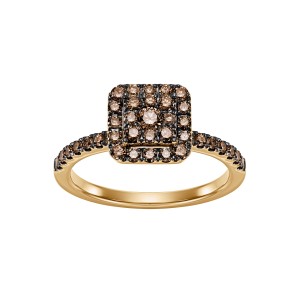 Yellow Gold Ring With Fancy Brown Diamonds 