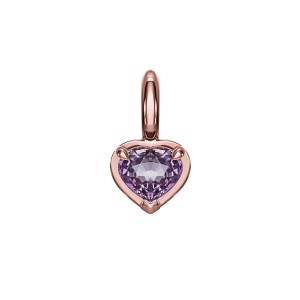 Rose Gold Heart Pendant With Pink Sapphire