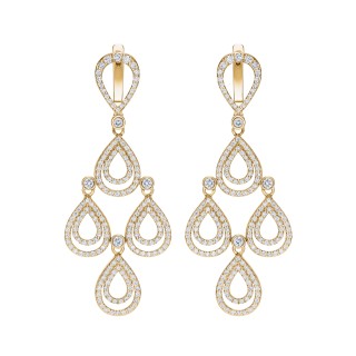 Yellow Gold Earrings With Diamonds