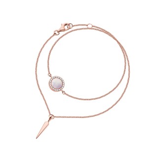 Rose Gold Bracelet With Diamonds and Mother Of Pearl