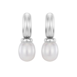 White Gold Earrings With Pearls