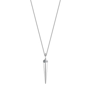 White Gold Spike Necklace With Diamonds