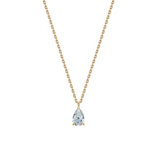 Yellow Gold Necklace With Pear-Cut Diamond