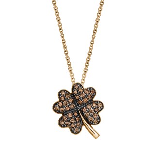 Four-Leaf Clover Pendant In Yellow Gold With Diamonds