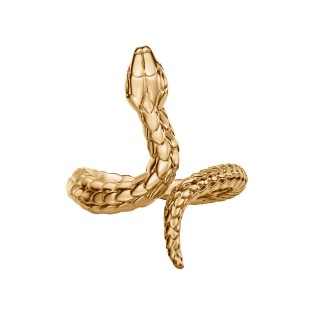 Yellow Gold Snake Ring With Green Diamonds