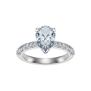 White Gold Ring With Pear-Cut Diamond
