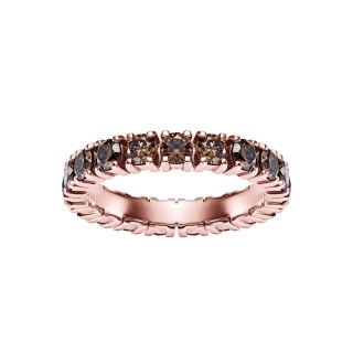 Rose Gold Band Ring With Fancy Brown Diamonds 