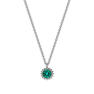 White Gold Necklace With Emerald