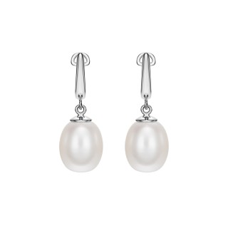 White Gold Earrings With Pearls