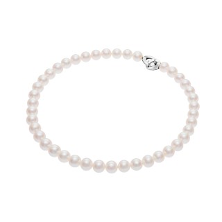 Freshwater Pearl Necklace In White Gold