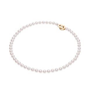 Saltwater Akoya Pearl Necklace In Yellow Gold