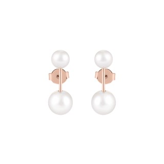 Rose Gold Earrings With Freshwater Pearls