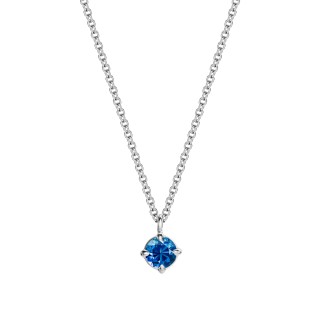 White Gold Necklace With Sapphire